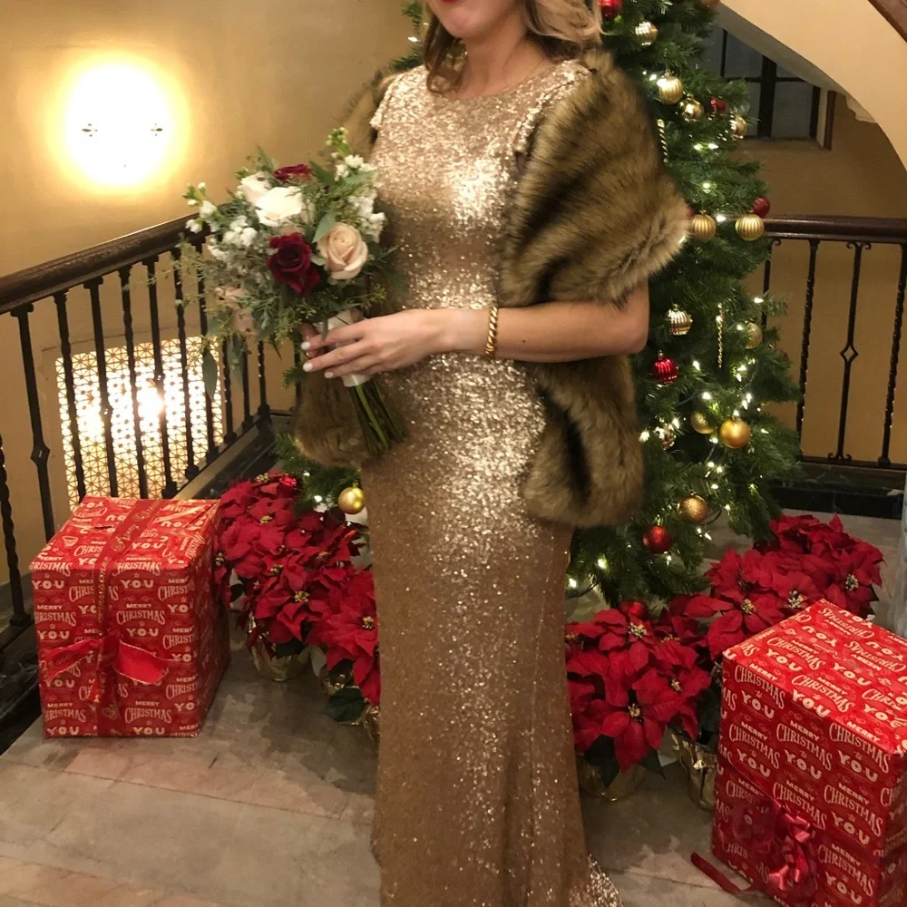 Sorella Vita gold sequin floor length dress - Picture 2 of 4